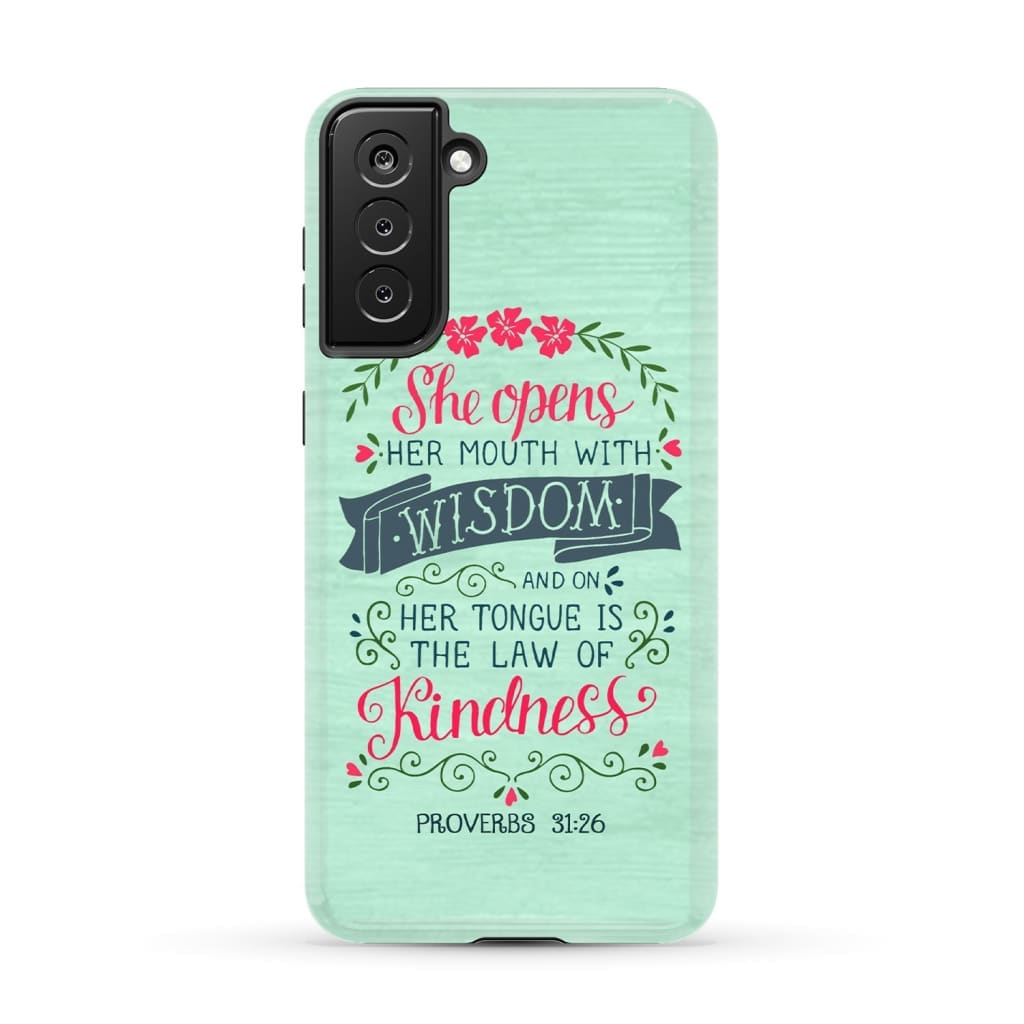 Proverbs 3126 She Opens Her Mouth With Wisdom Phone Case - Bible Verse Phone Cases - Iphone Samsung Phone Case