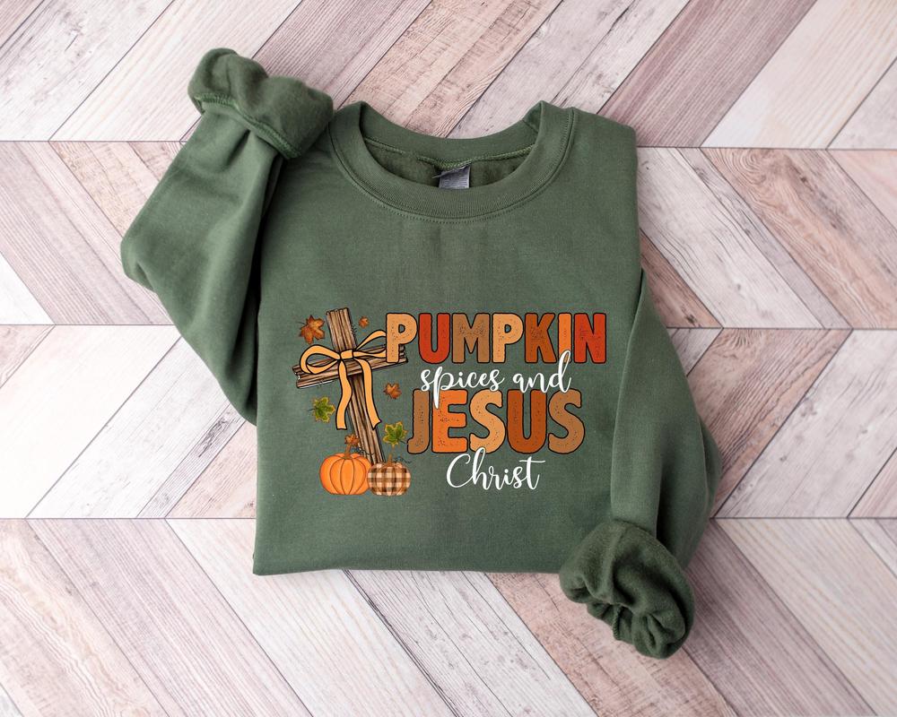 Pumpkin Spices Sweatshirt, Fall Jesus Shirt, Christian Shirt, Fall Shirt, Retro Halloween Shirt, Pumpkin Shirt, Halloween Pumpkin Sweater