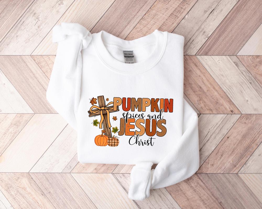 Pumpkin Spices Sweatshirt, Fall Jesus Shirt, Christian Shirt, Fall Shirt, Retro Halloween Shirt, Pumpkin Shirt, Halloween Pumpkin Sweater