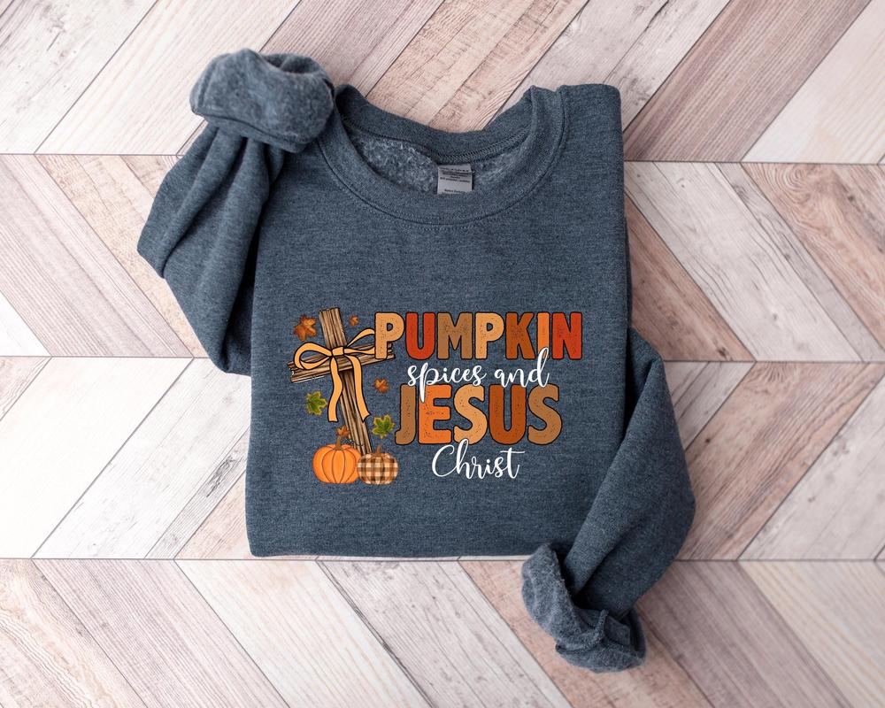 Pumpkin Spices Sweatshirt, Fall Jesus Shirt, Christian Shirt, Fall Shirt, Retro Halloween Shirt, Pumpkin Shirt, Halloween Pumpkin Sweater