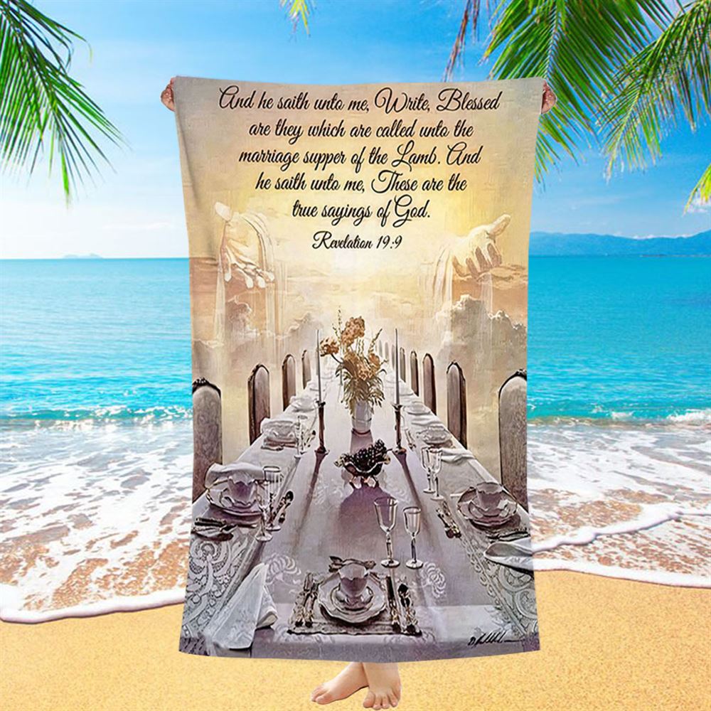 Revelation 199 Beach Towel - These Are The True Sayings Of God