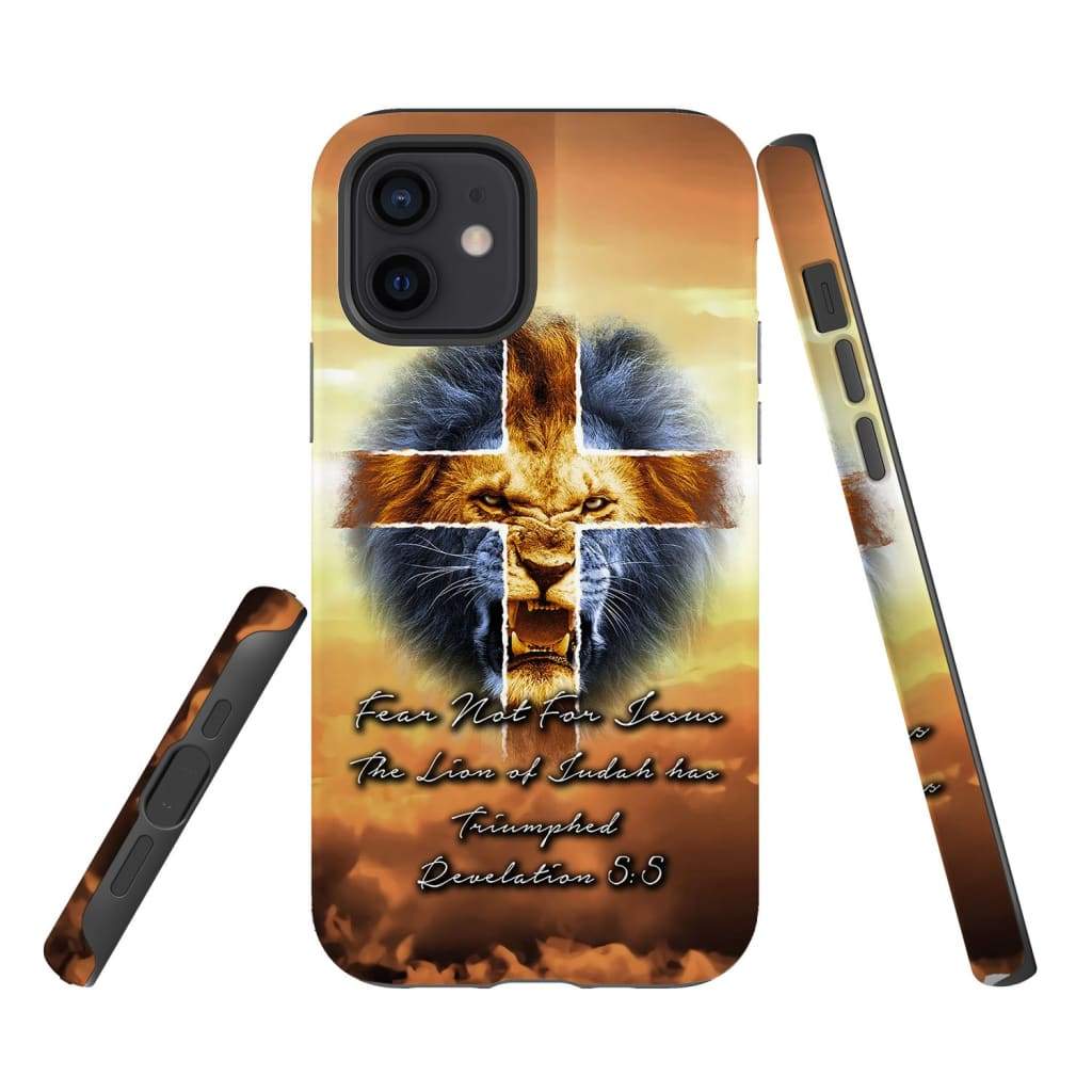 Revelation 55 Fear Not For Jesus The Lion Of Judah Has Triumphed Phone Case - Inspirational Bible Scripture iPhone Cases