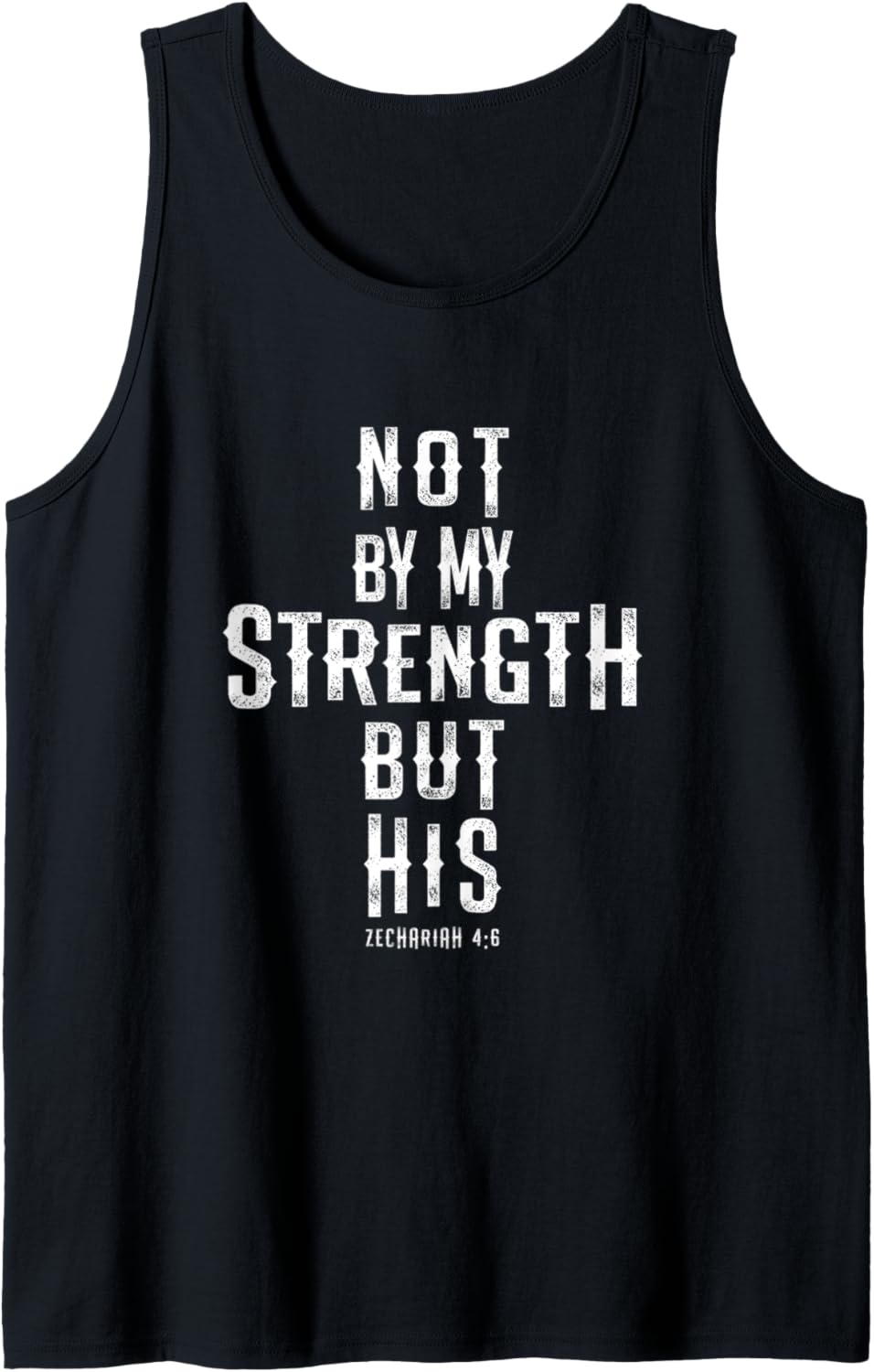 Rustic Christian Cross Gods Strength Bible Verse Faith Tank Top