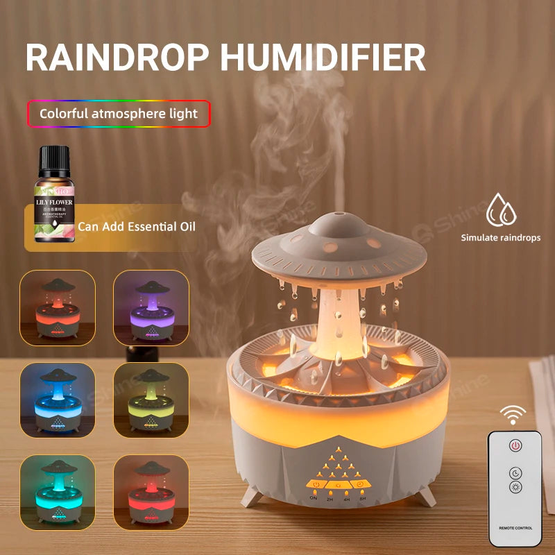 Rain Cloud Humidifier Dripping Water with Remote Control