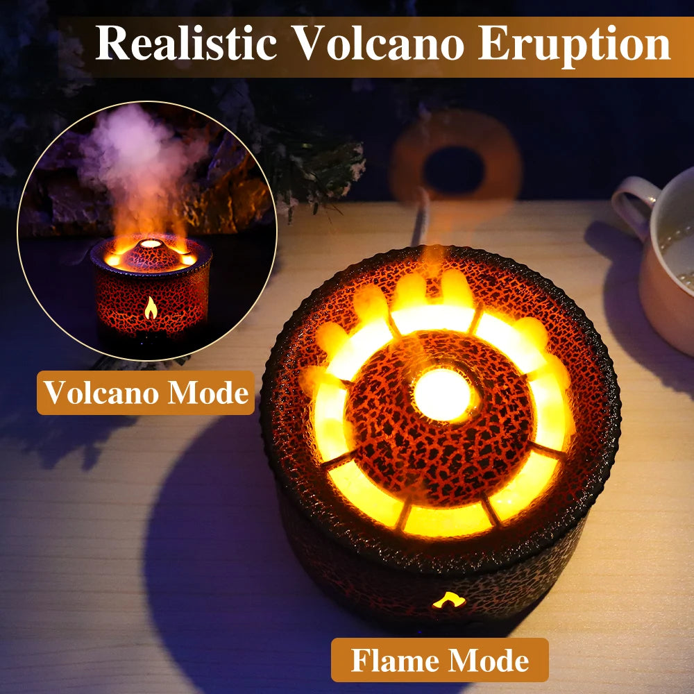 Volcano Flame Air Humidifier Essential Oil Diffuser with Remote Control