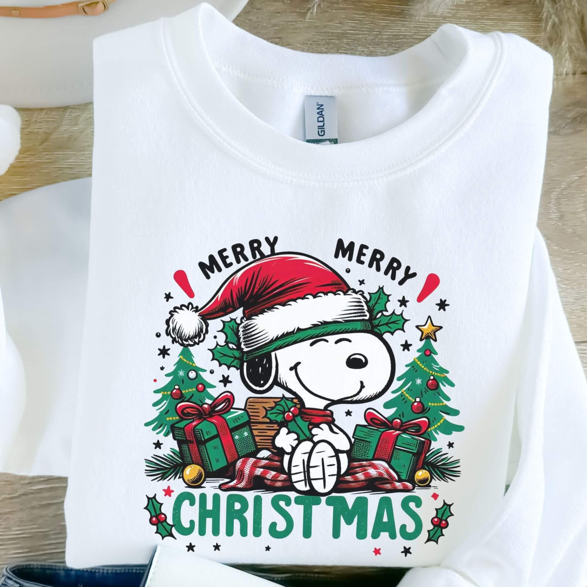 Snoopy Merry Christmas Sweatshirt, Snoopy Christmas Shirt, Funny Snoopy Shirt, Snoopy Shirt, Christmas gift, Snoopy Gift, Merry Christmas