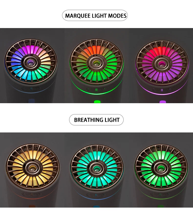 Wireless Car Air Humidifier Mist Maker with Colorful RGB LED Light