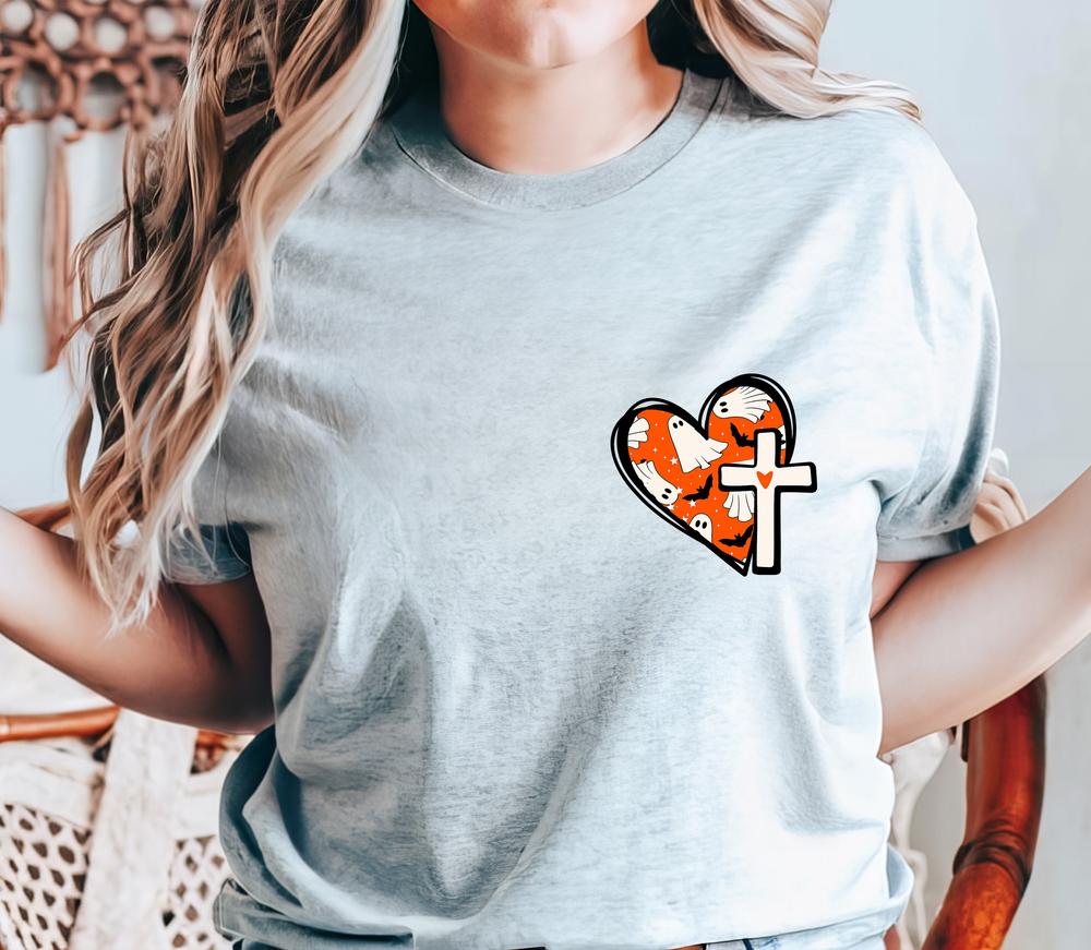 She Loves Jesus and Halloween Too Shirt, Christian Halloween Shirt, Christian Cross Shirt, Halloween Party Tee, Halloween Jesus Lover Shirt