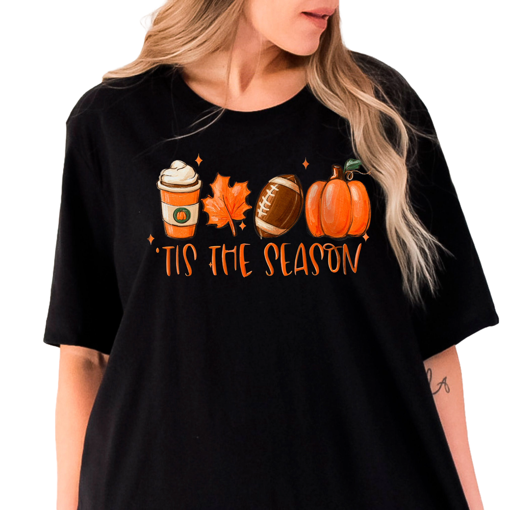 Tis the Season Shirt, Fall Pumpkin T-shirt, Cute Fall Shirts, Football Season Shirt, Pumpkin Spice Tee, Fall Gift Shirts