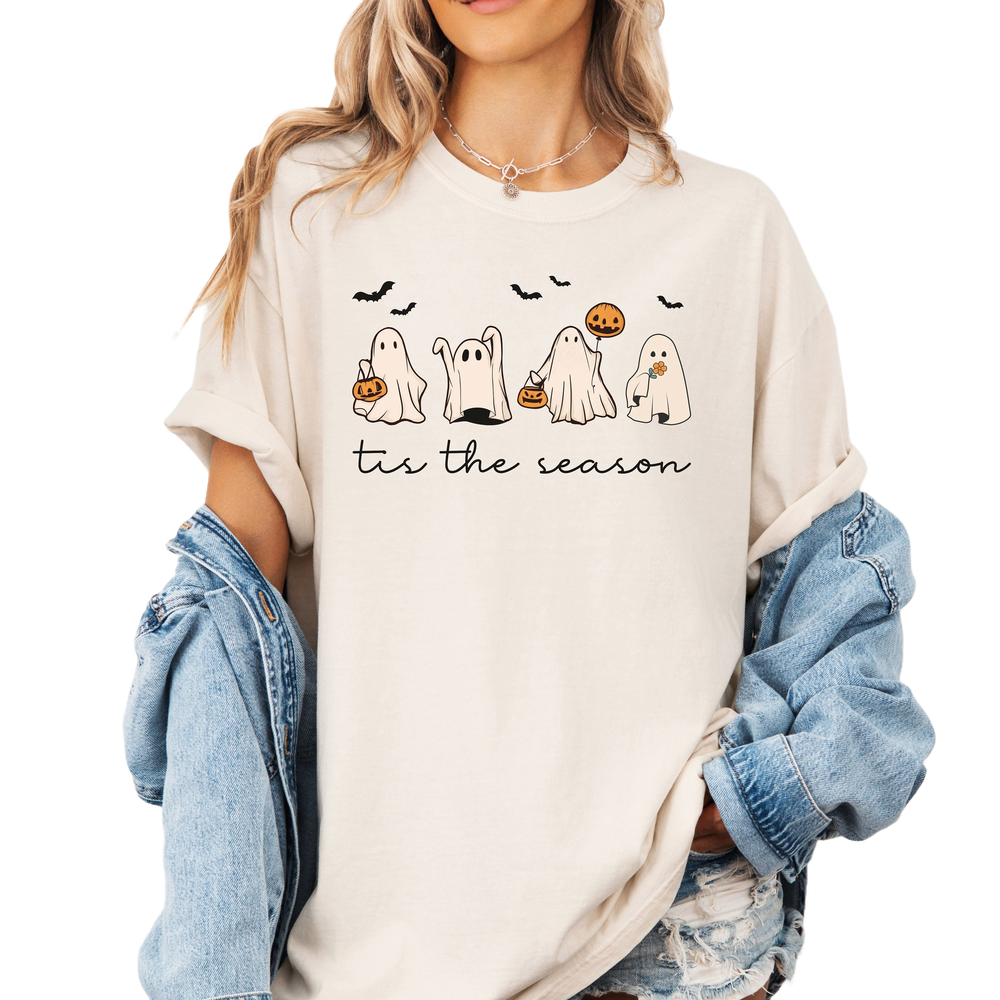 Tis the Season Halloween Shirt, Halloween Shirt, Retro Ghost Shirt, Cute Fall Shirt, Women's Halloween Tee, Pumpkin Season Shirt