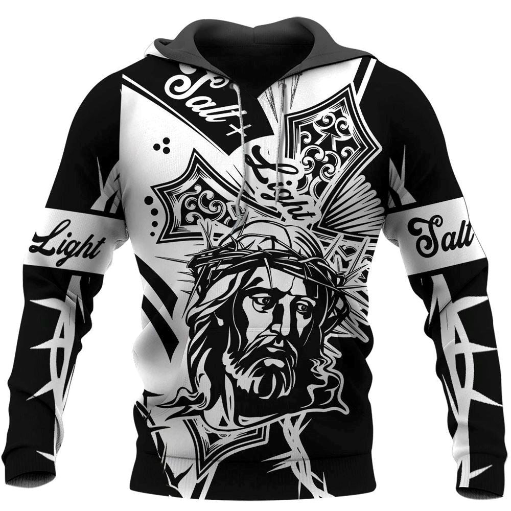 Talt Light Jesus Cross Templar God 3D Hoodie For Man And Women, Jesus Printed 3D Hoodie