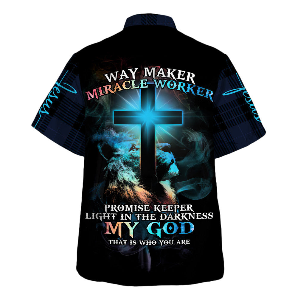 The Cross Jesus Way Market Miracle Worked Hawaiian Shirt - Christian Hawaiian Shirt - Religious Hawaiian Shirts