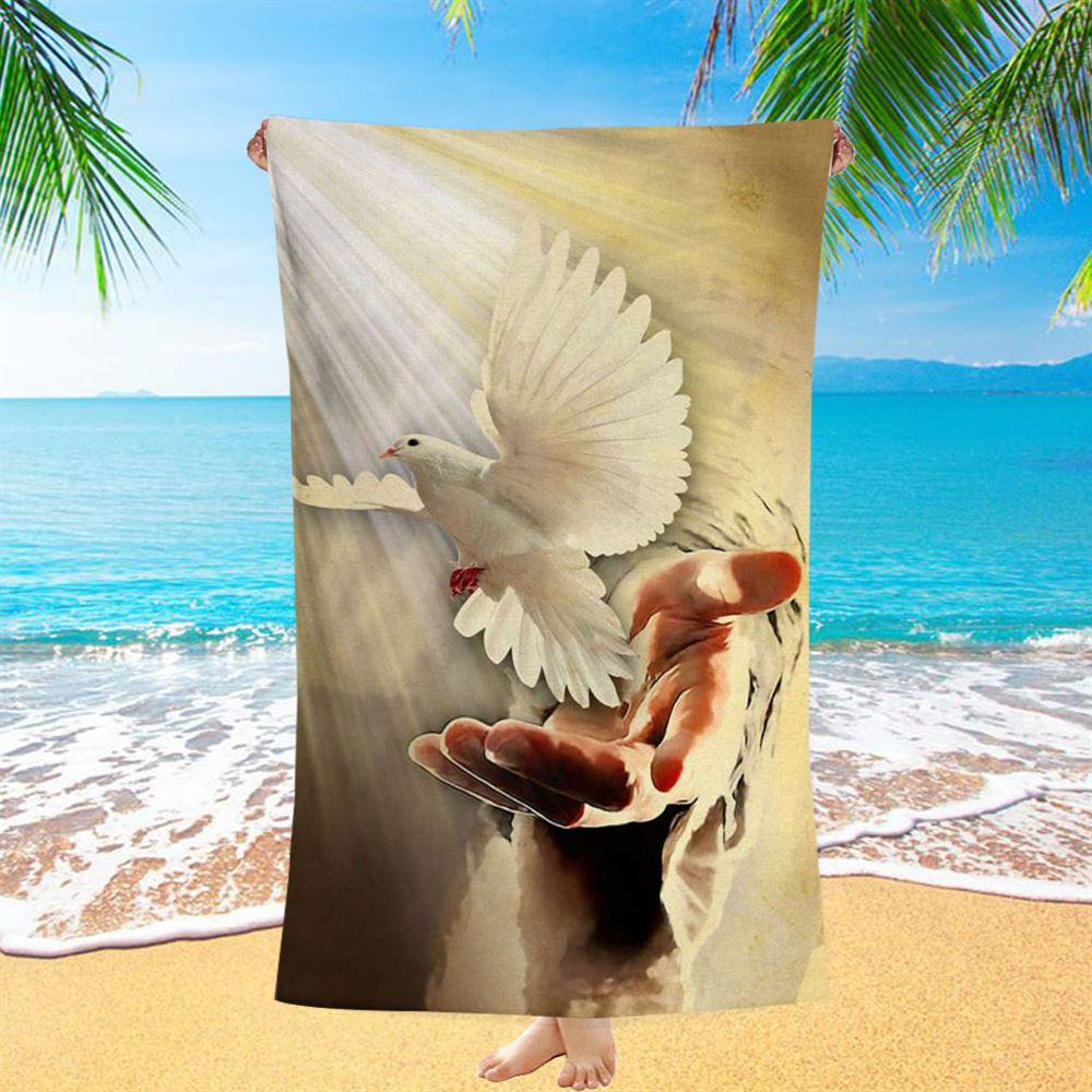 The Hand Of God Picture Jesus Hands Beach Towel - Bible Verse Beach Towel - Scripture Beach Towel