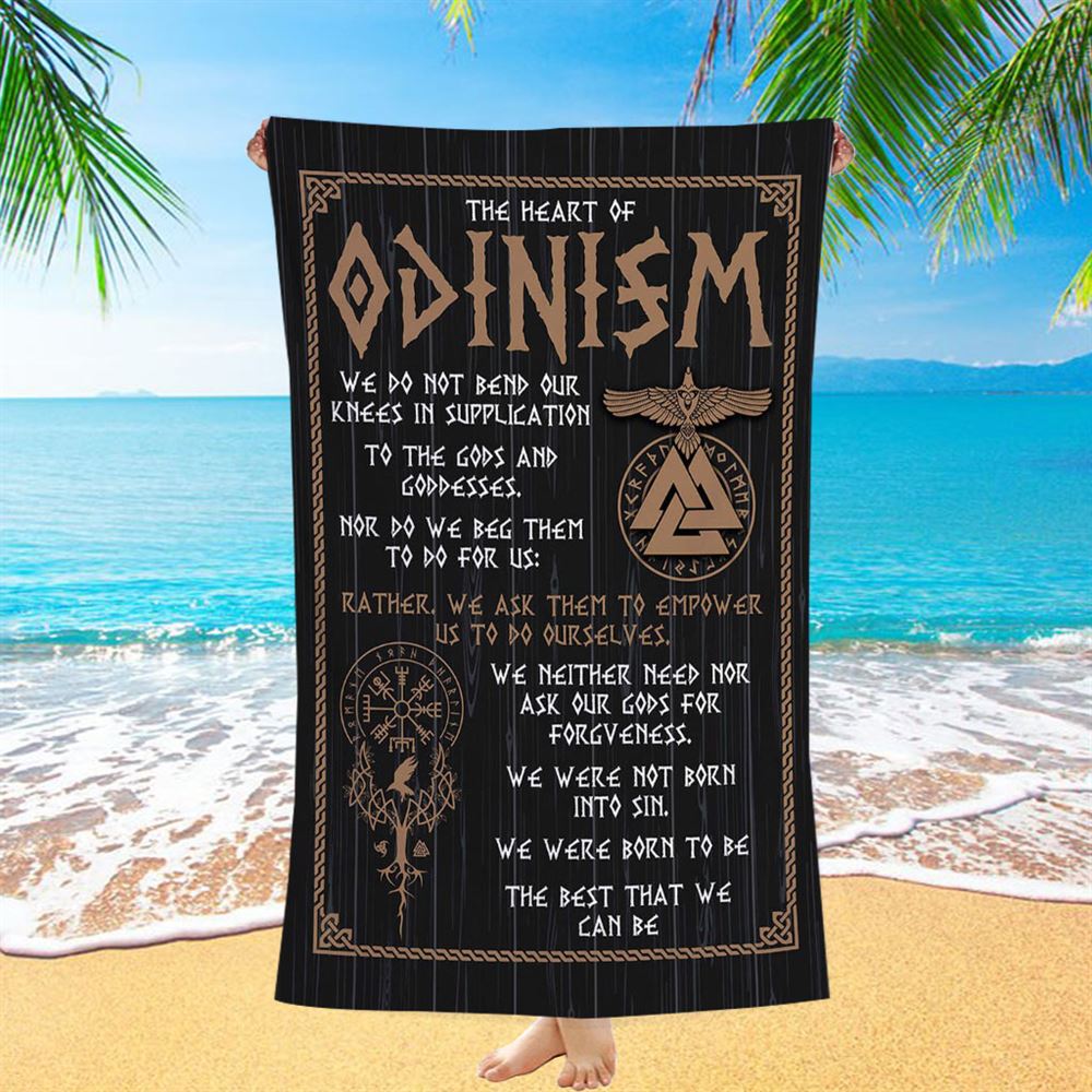 The Heart Of Odinism Beach Towel - Christian Beach Towel - Religious Beach Towel