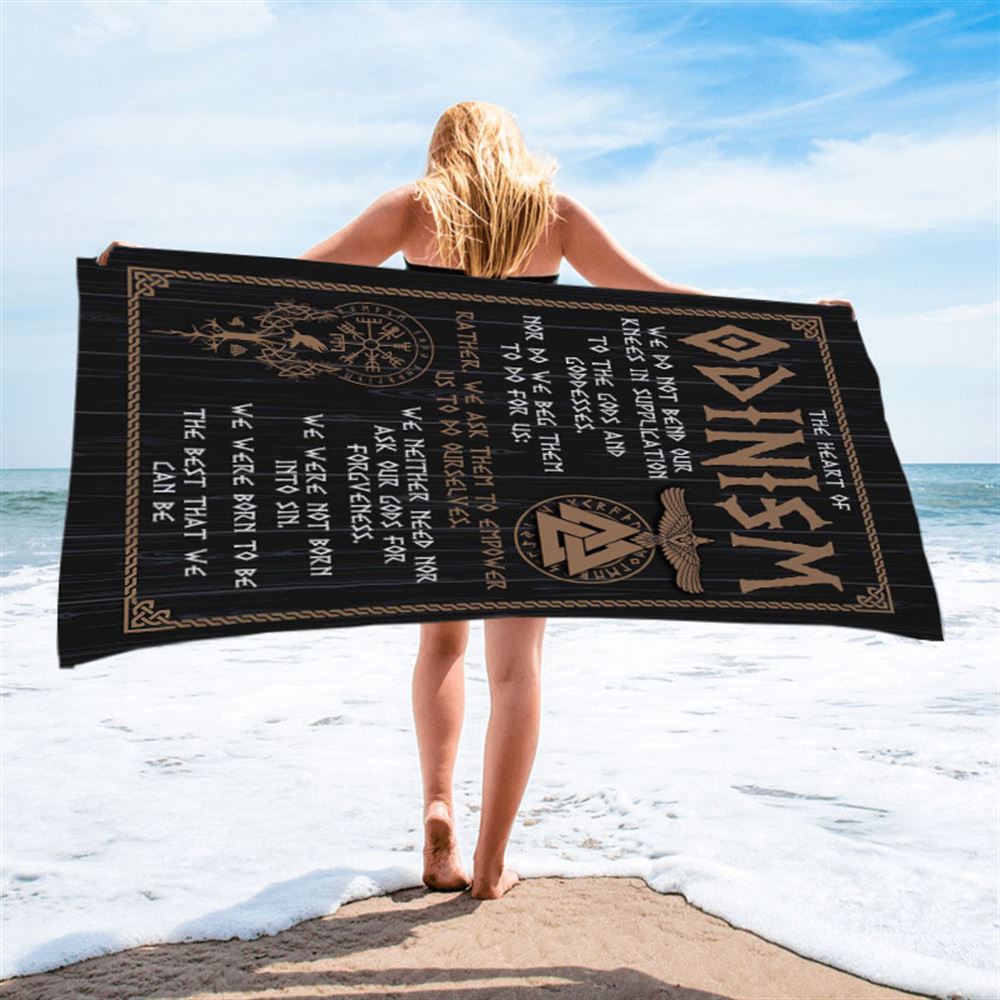 The Heart Of Odinism Beach Towel - Christian Beach Towel - Religious Beach Towel