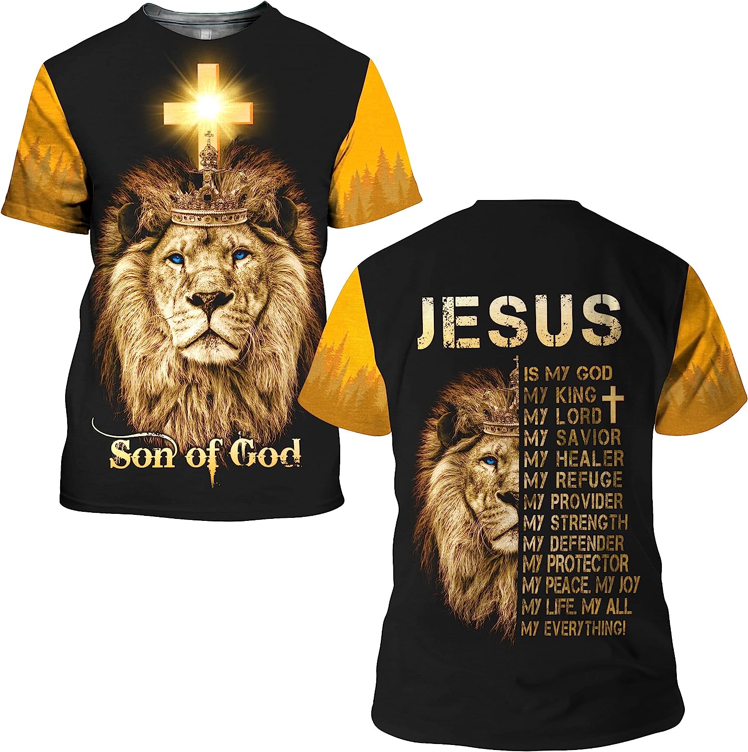 The King Lion Son Of God All Over Printed 3D T Shirt - Christian Shirts for Men Women