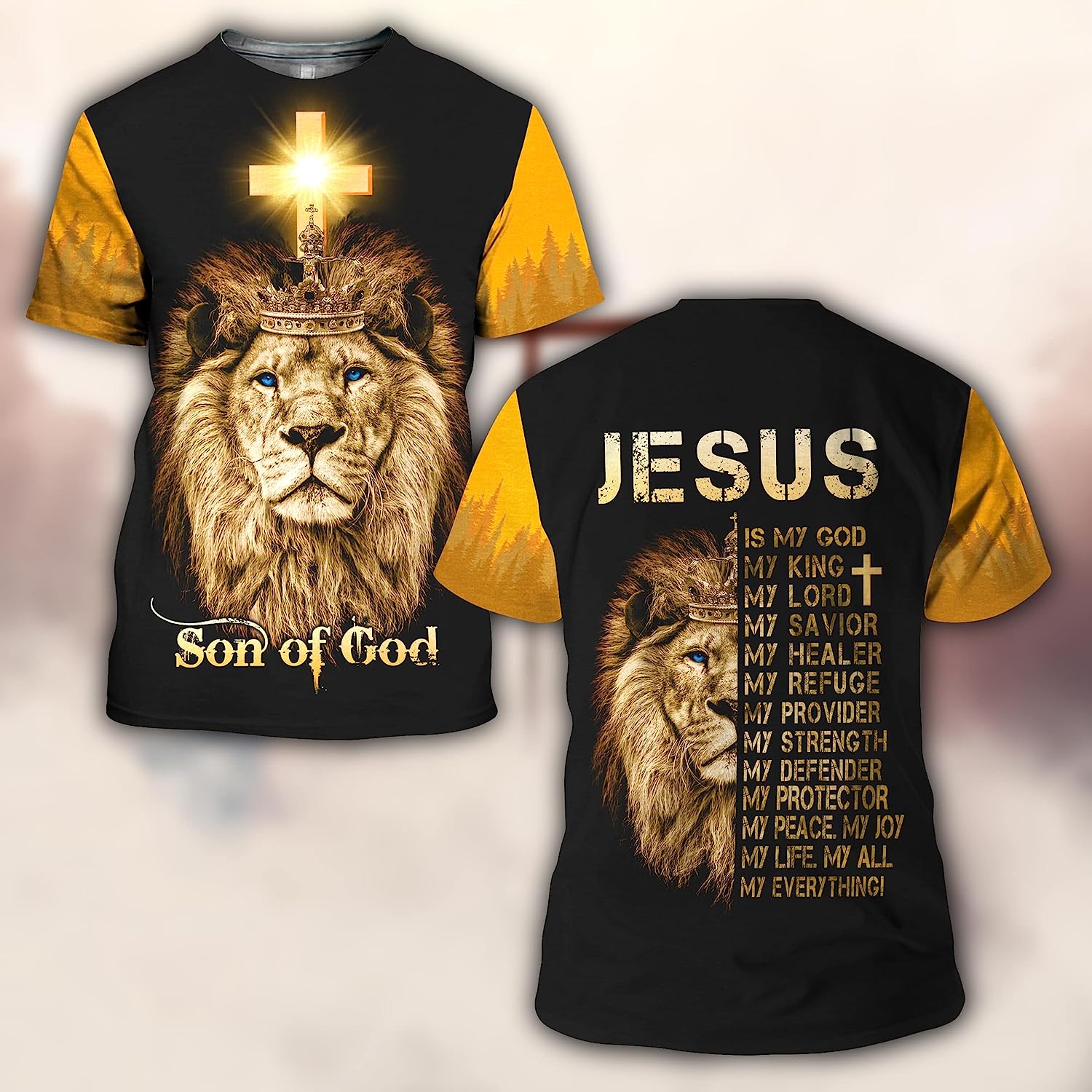 The King Lion Son Of God All Over Printed 3D T Shirt - Christian Shirts for Men Women