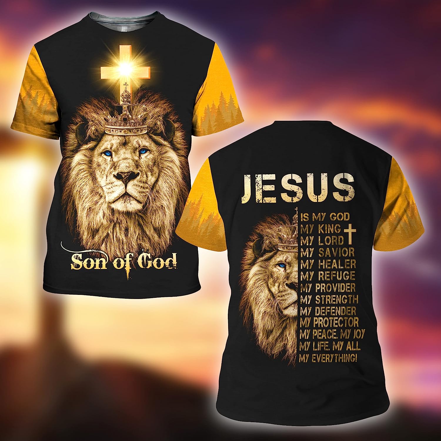 The King Lion Son Of God All Over Printed 3D T Shirt - Christian Shirts for Men Women