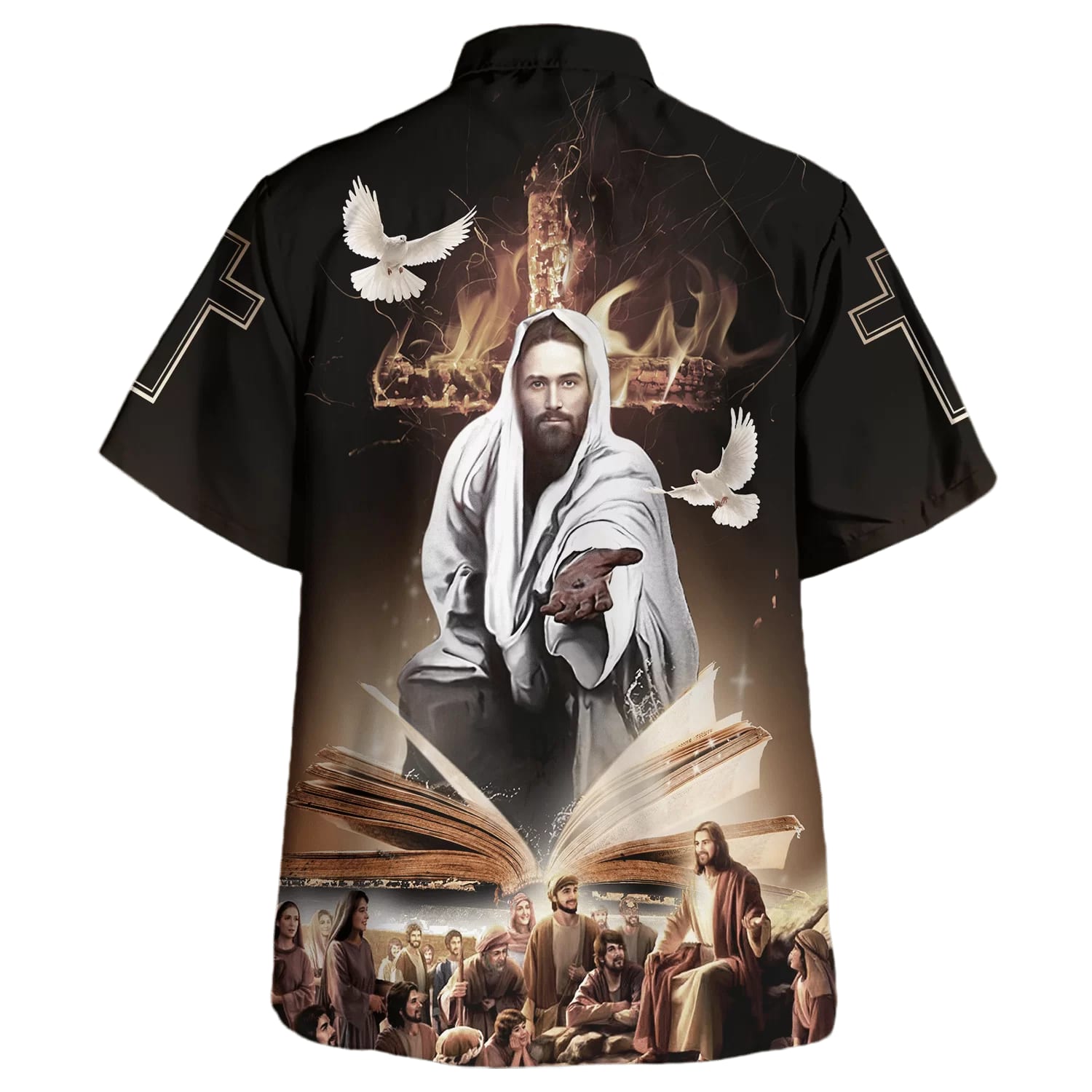 The Lion Of Judah Jesus Reaching Out His Hand Hawaiian Shirt - Christian Hawaiian Shirt - Religious Hawaiian Shirts