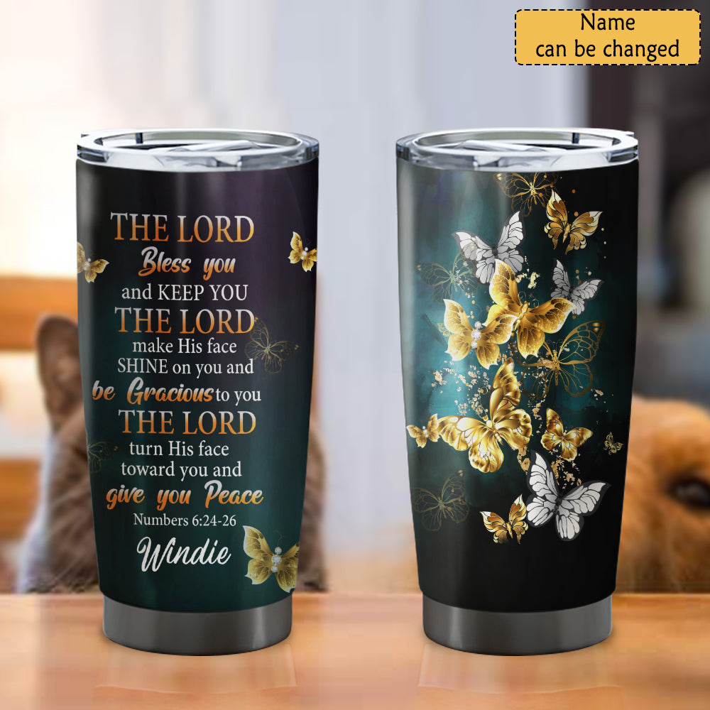 The Lord Bless You - Personalized Tumbler - Stainless Steel Tumbler - 20oz Tumbler - Tumbler For Cold Drinks