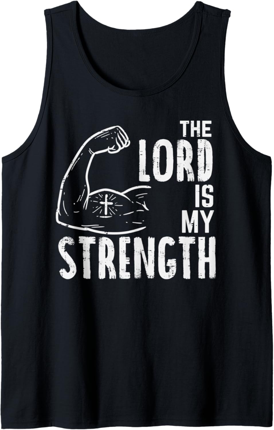 The Lord Is My Strength Arm Gym Workout Christian Men Women Tank Top