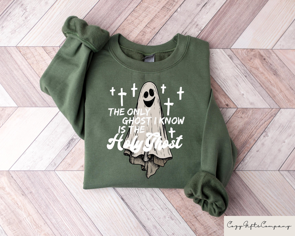 The Only Ghost I Know Is The Holy Ghost Shirt, Halloween Ghost Sweatshirt, Funny Christian Shirt, Religious Halloween Tee, Halloween Gifts