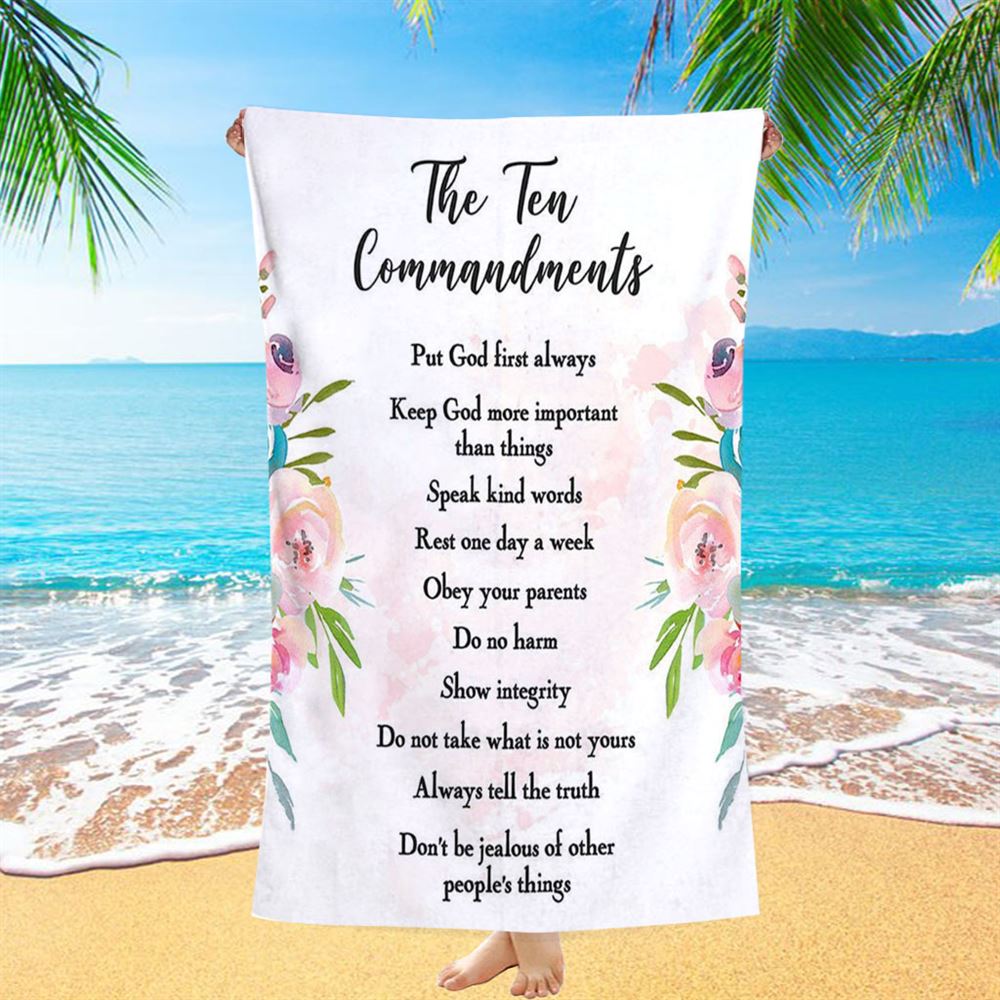 The Ten Commandments Beach Towel For Classroom Church Sunday School Or Homeschool