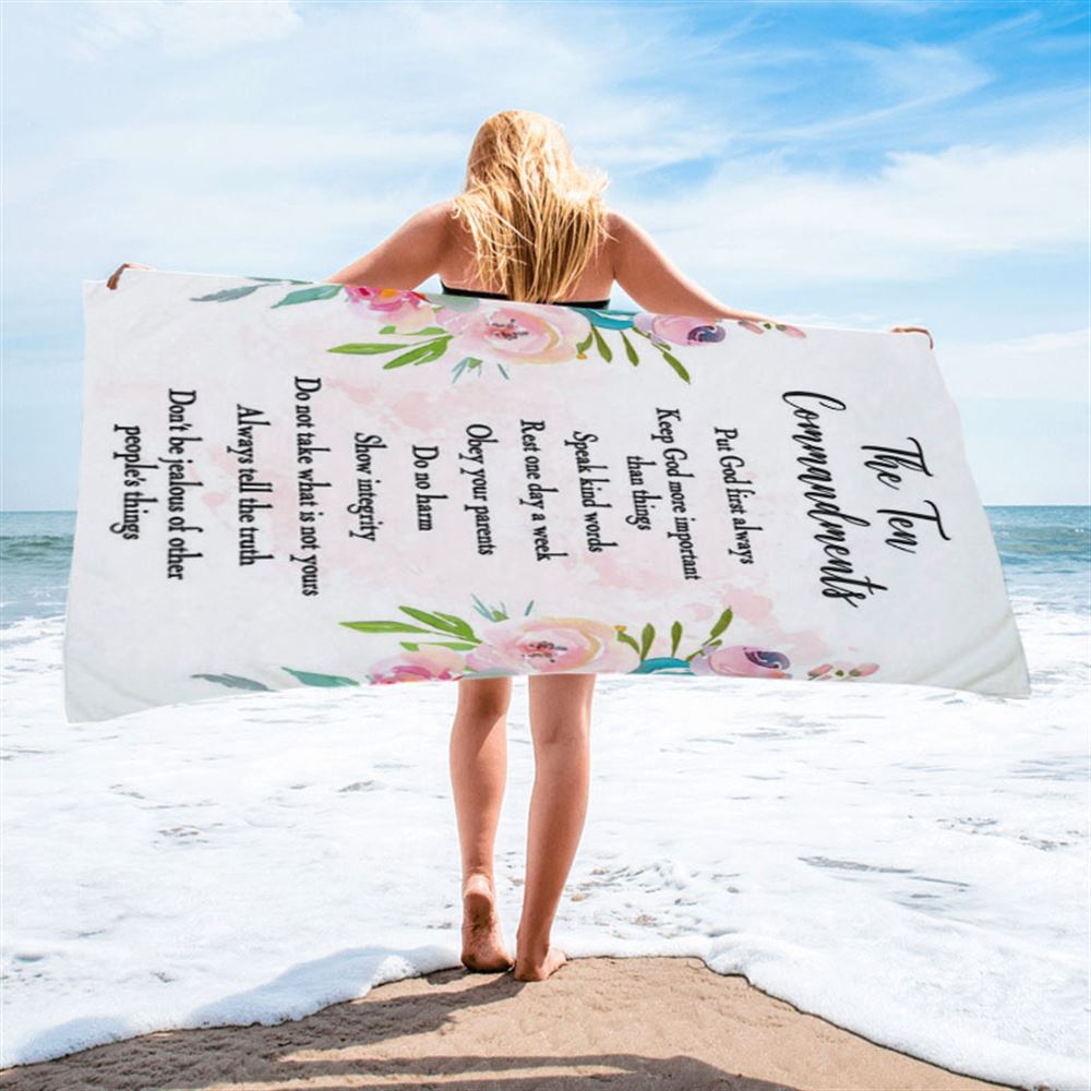 The Ten Commandments Beach Towel For Classroom Church Sunday School Or Homeschool