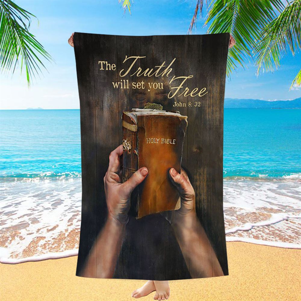 The Truth Will Set You Free Beach Towel - Christian Beach Towel - Bible Verse Beach Towel