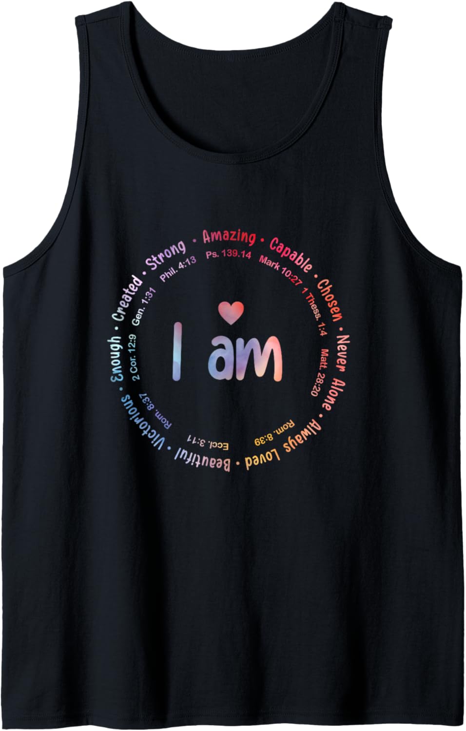 Tie Dye I Am Inspiration Christian Religious Bible Verses Tank Top