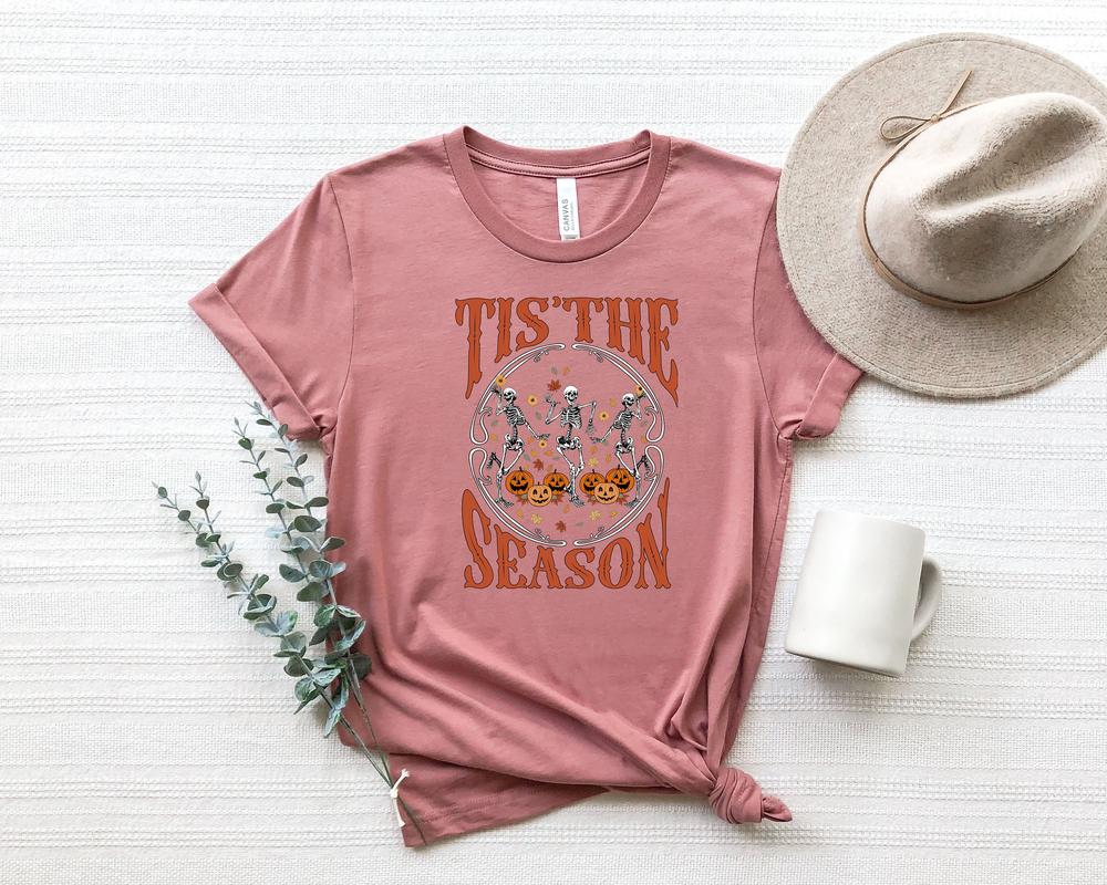 Tis The Season Halloween Shirt, Halloween Gift, Skeleton Halloween Shirt, Spooky Season Shirt, Pumpkin Shirt, Dancing Skeleton Shirt 1533305876