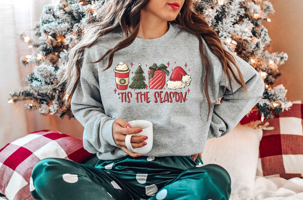 Tis the Season Sweatshirt, Christmas Tis the Season Sweatshirt, Merry Christmas Sweatshirt, Christmas Sweatshirt, Cute Winter Sweatshirt