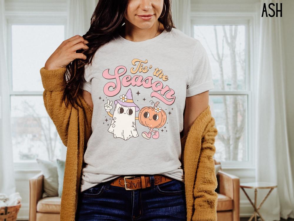 Tis the Season Halloween Shirt, Retro Halloween Shirt, Ghost Shirt, Pumpkin Shirt, Fall Season Shirts, Fall Tees, Autumn Shirt,Halloween Tee 1501849470