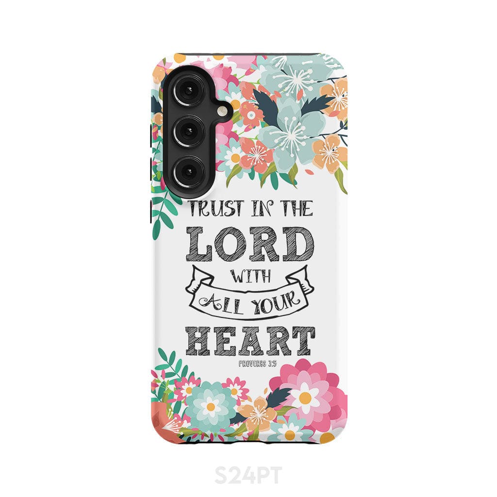 Trust In The Lord With All Your Heart Proverbs 35 Bible Verse Phone Case - Christian Gifts for Women