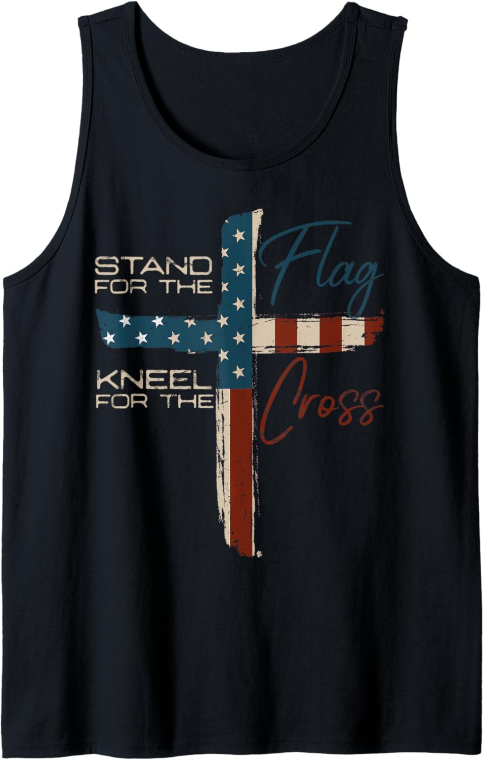 USA Flag Religious Quote 4th of July Christian Faith Tank Top