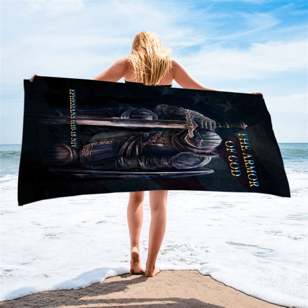 Warrior The Armor Of God Beach Towel - Jesus Beach Towel - Christian Beach Towel Decor