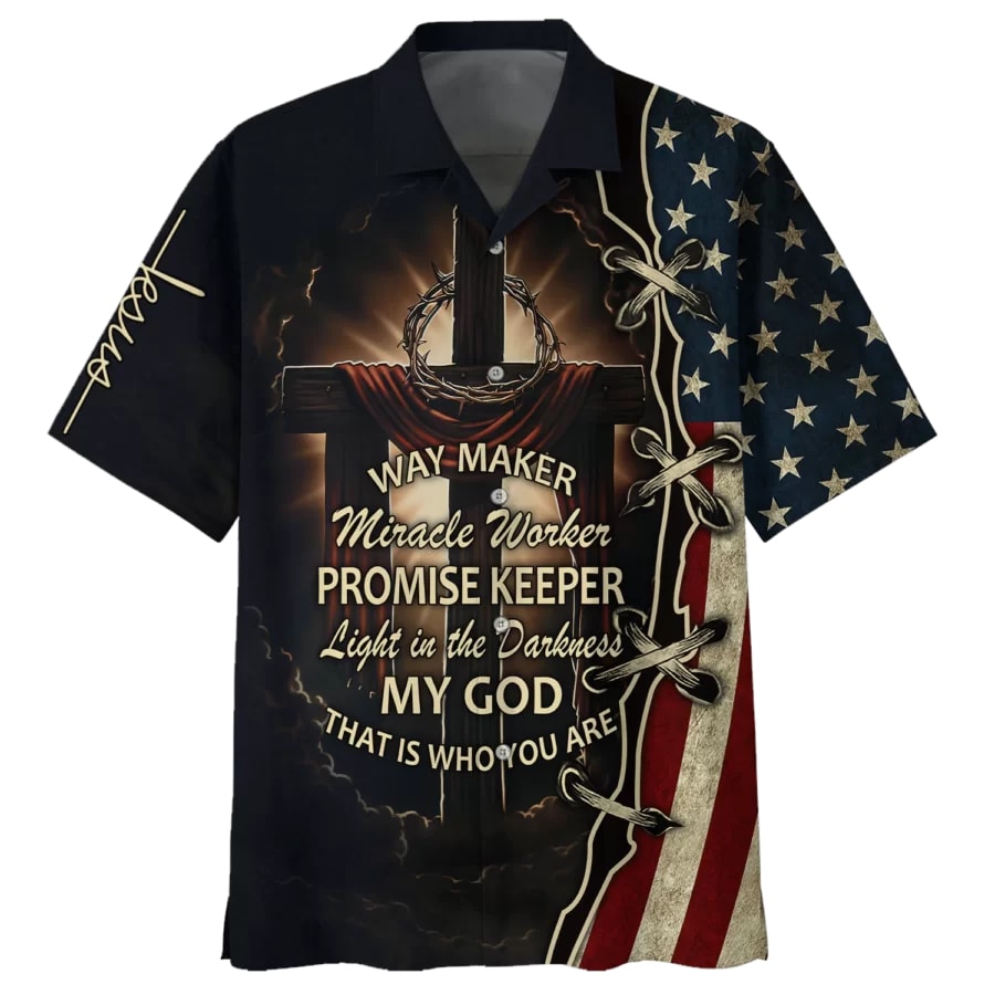 Way Maker Miracle Worker Promise Keeper Hawaiian Shirts - Christian Hawaiian Shirt - Hawaiian Summer Shirts