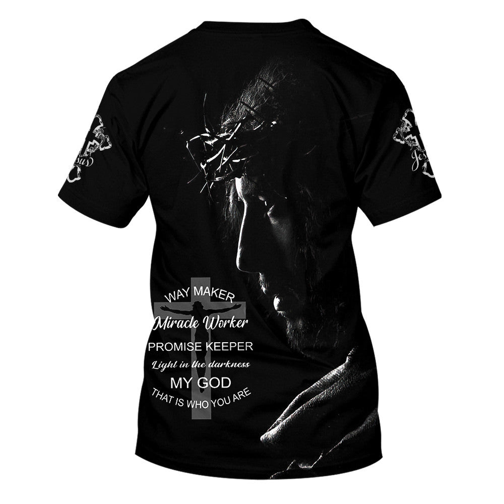 Way Maker Miracle Worker Promise Keeper Light Jesus Picture 3d All Over Print Shirt - Christian 3d Shirts For Men Women