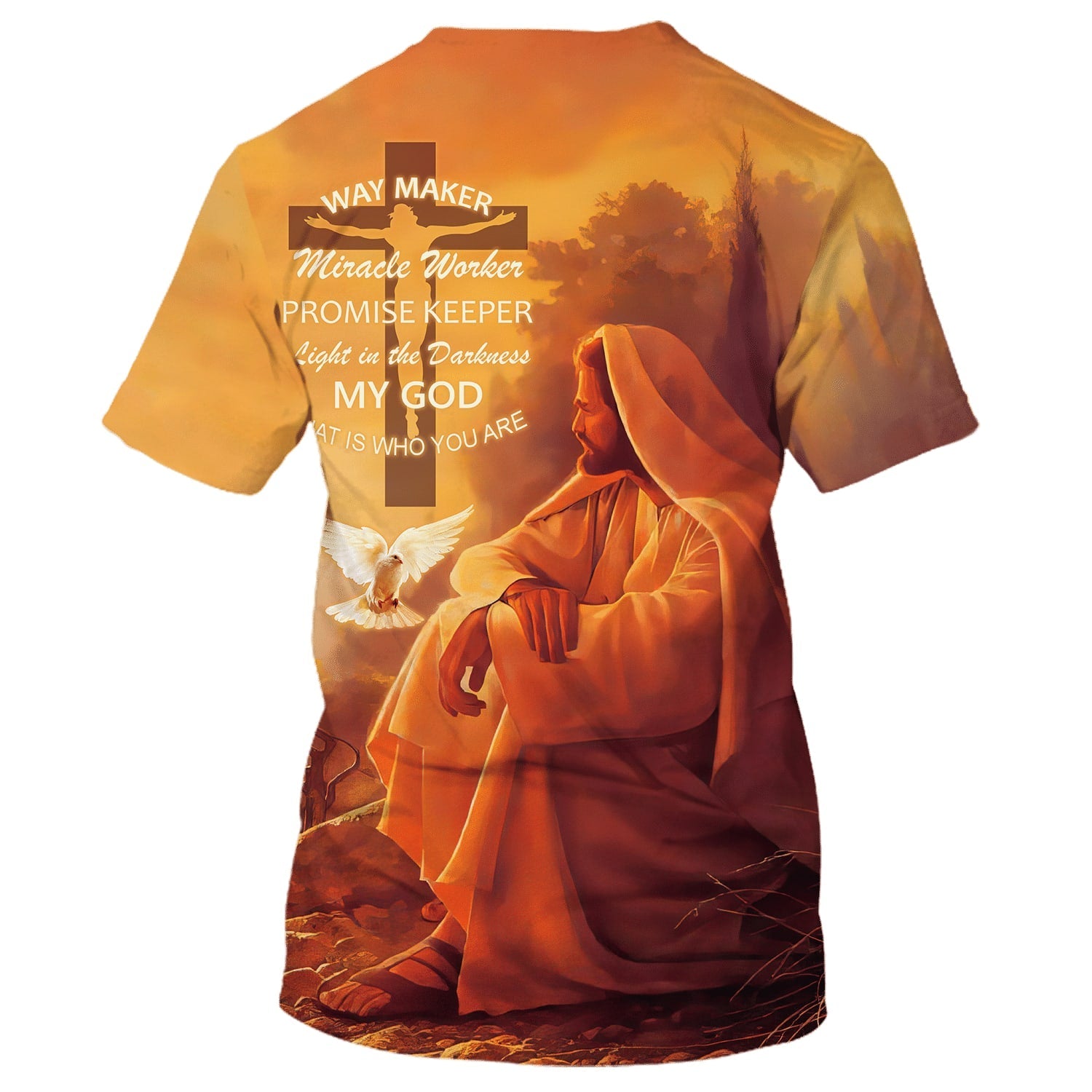 Way Maker Miracle Worker Promise Keeper Shirts - Jesus Sitting 3D All Over Printed Shirt for Men and Women