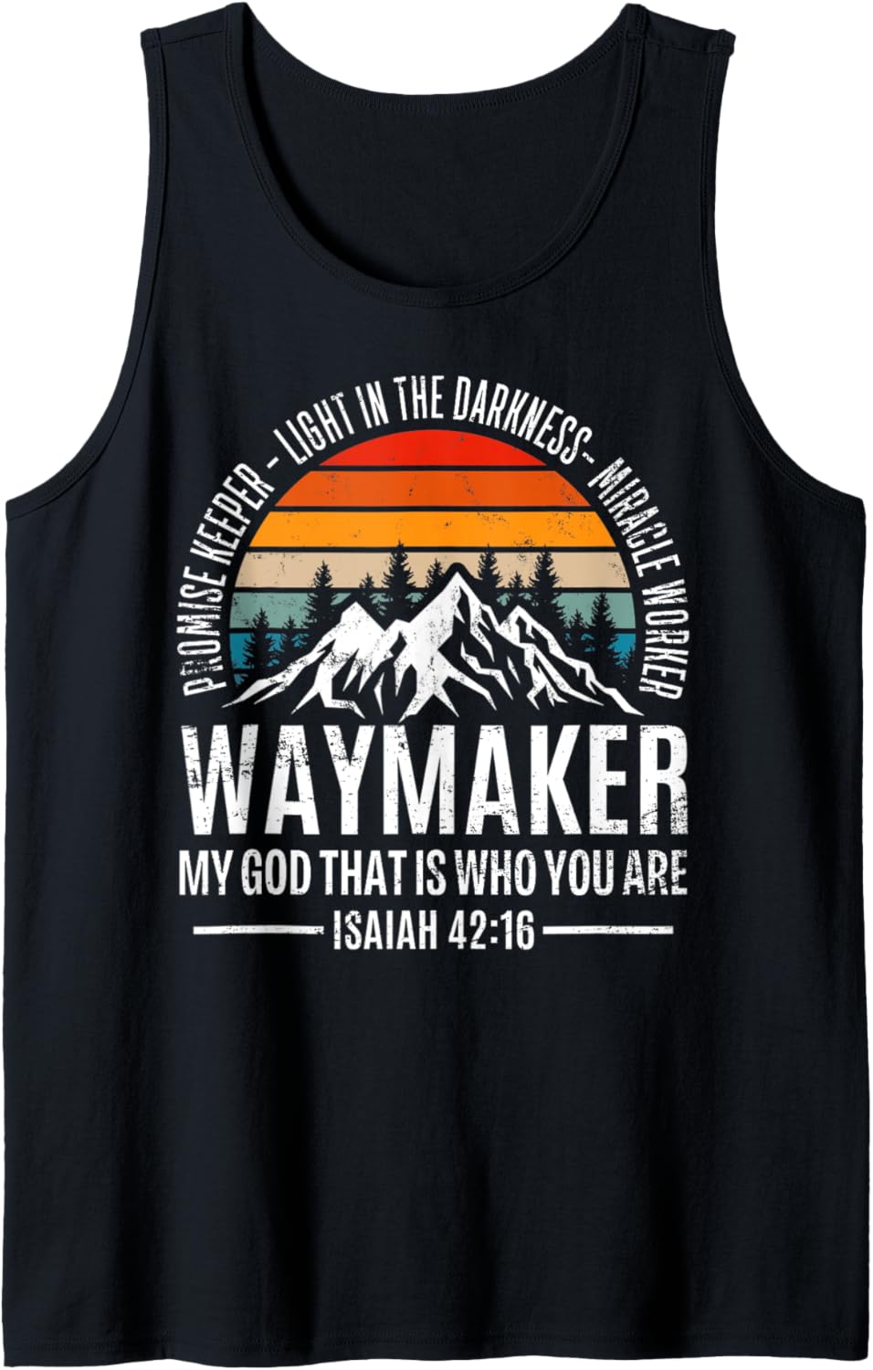 Waymaker Miracle Worker Promise Keeper Christian Religious Tank Top