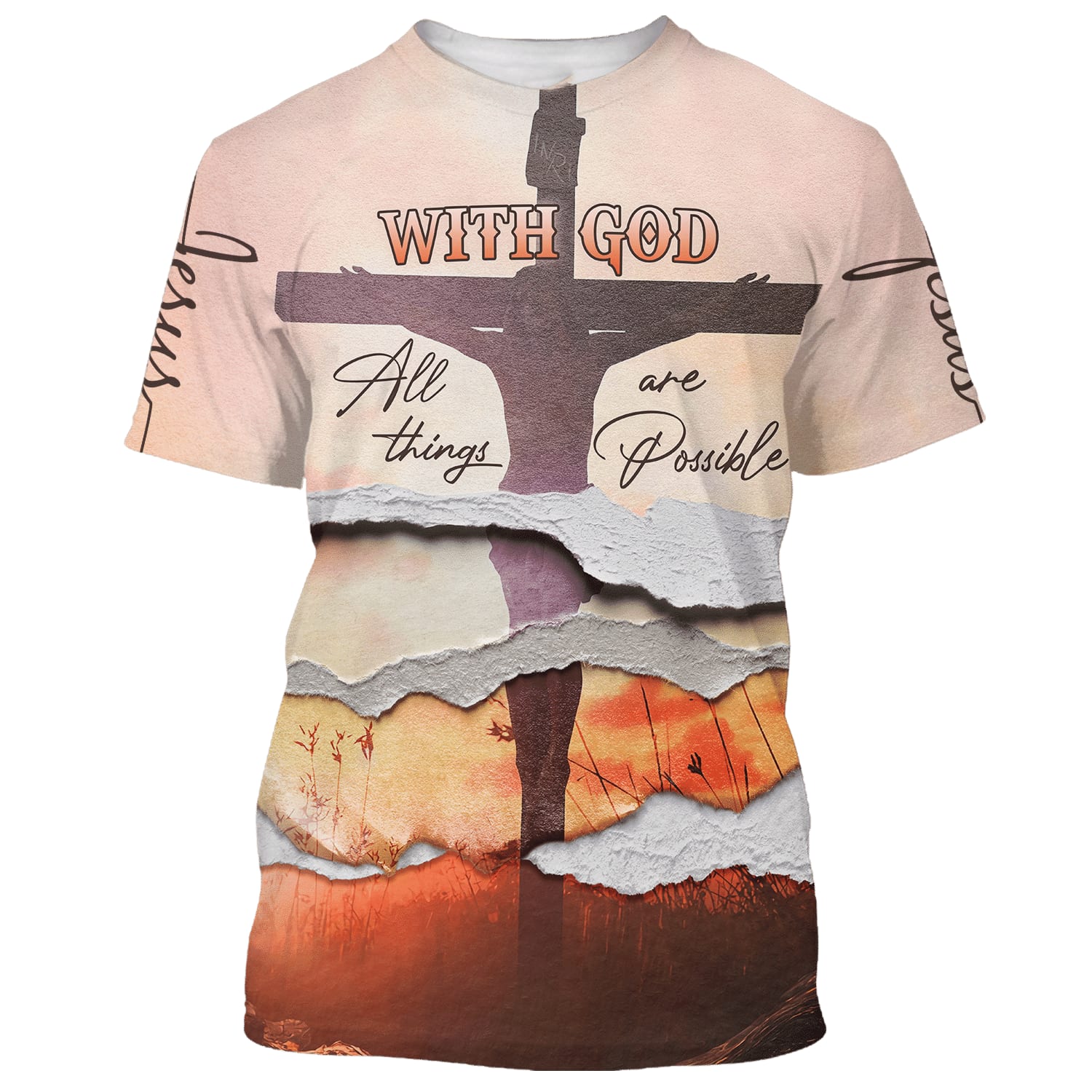 With God All Things Are Possible Shirts - Jesus Christ Crucified 3D All Over Printed Shirt for Men and Women