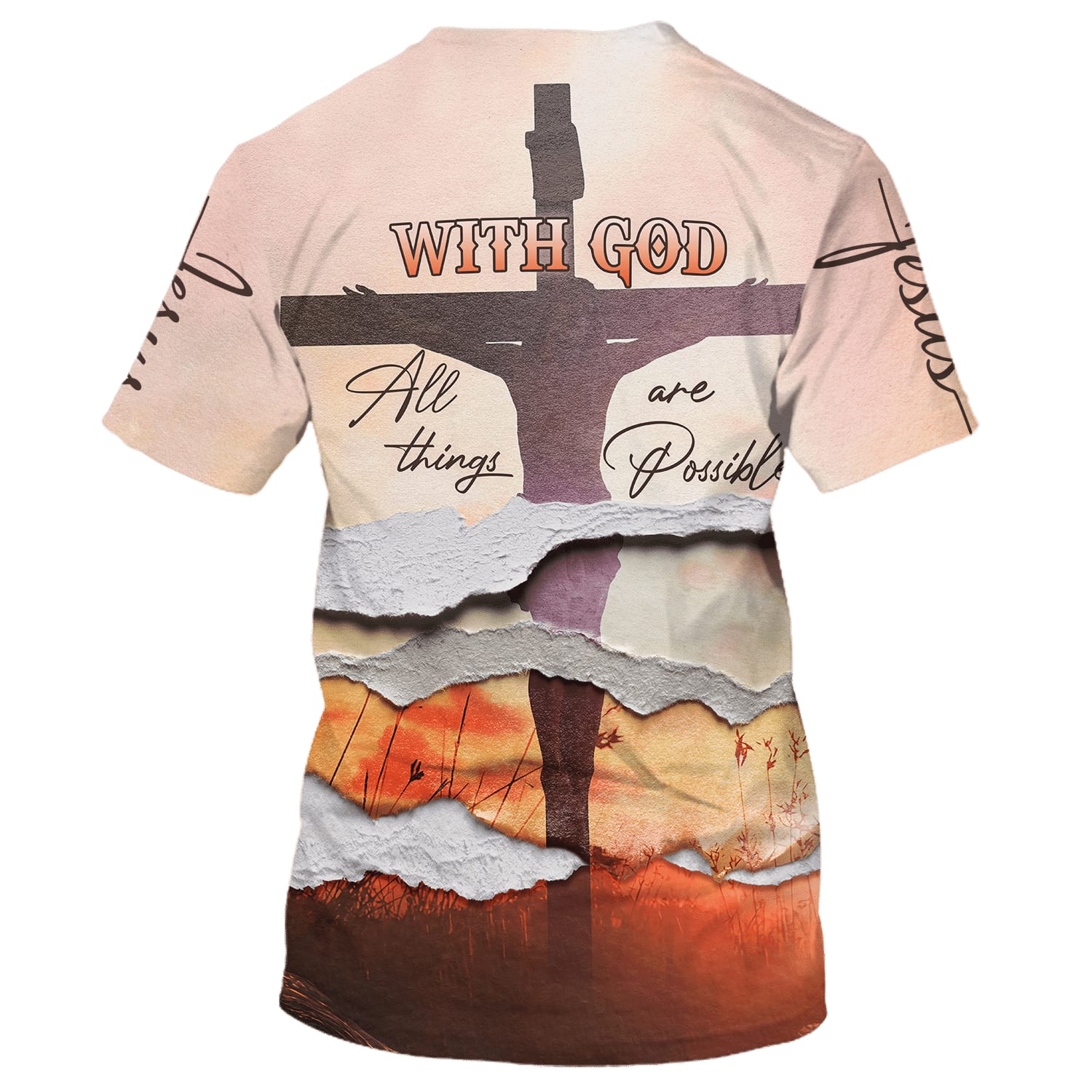 With God All Things Are Possible Shirts - Jesus Christ Crucified 3D All Over Printed Shirt for Men and Women