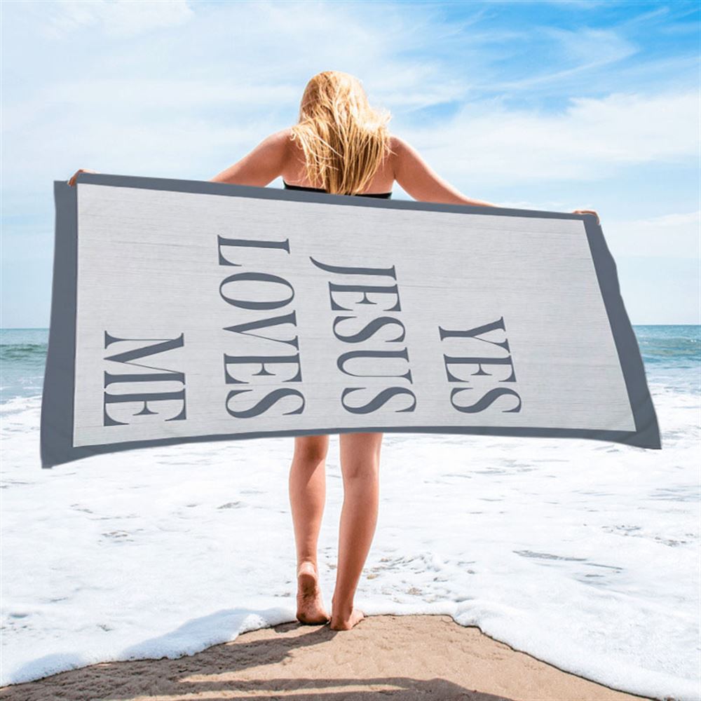 Yes Jesus Loves Me Beach Towel Decor - Christian Beach Towel Decor