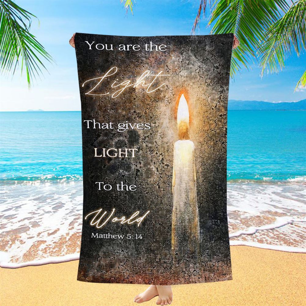 You Are The Light Candle Beach Towel - Christian Beach Towel - Inspirational Gift For Christian Women