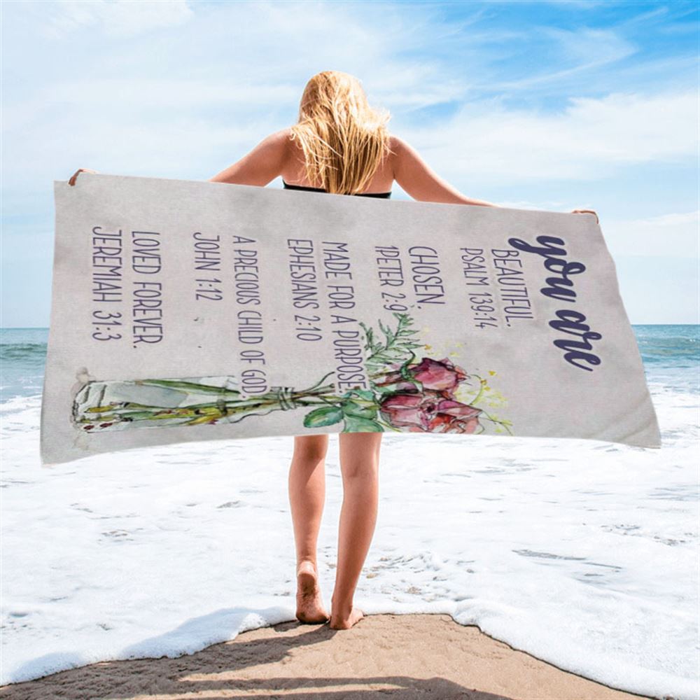 You Are Who God Says You Are Bible Verse Beach Towel Art - Bible Verse Beach Towel - Scripture Beach Towel