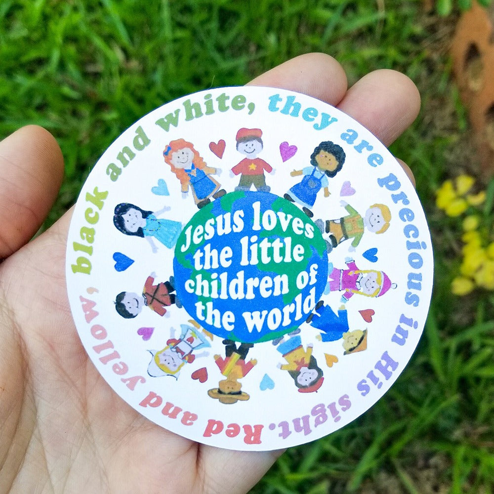 Jesus Loves The Little Children Of The World Christian Sticker