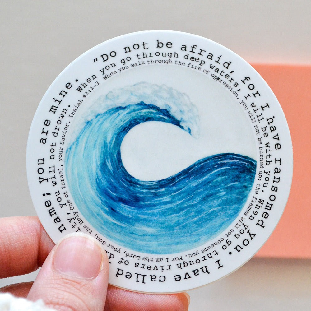 When You Go Through Deep Waters I Will Be With You Isaiah Christian Sticker