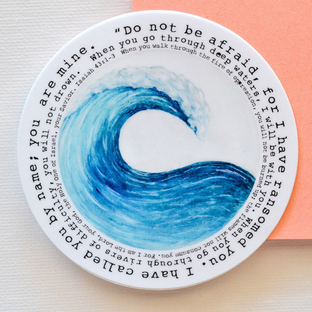 When You Go Through Deep Waters I Will Be With You Isaiah Christian Sticker