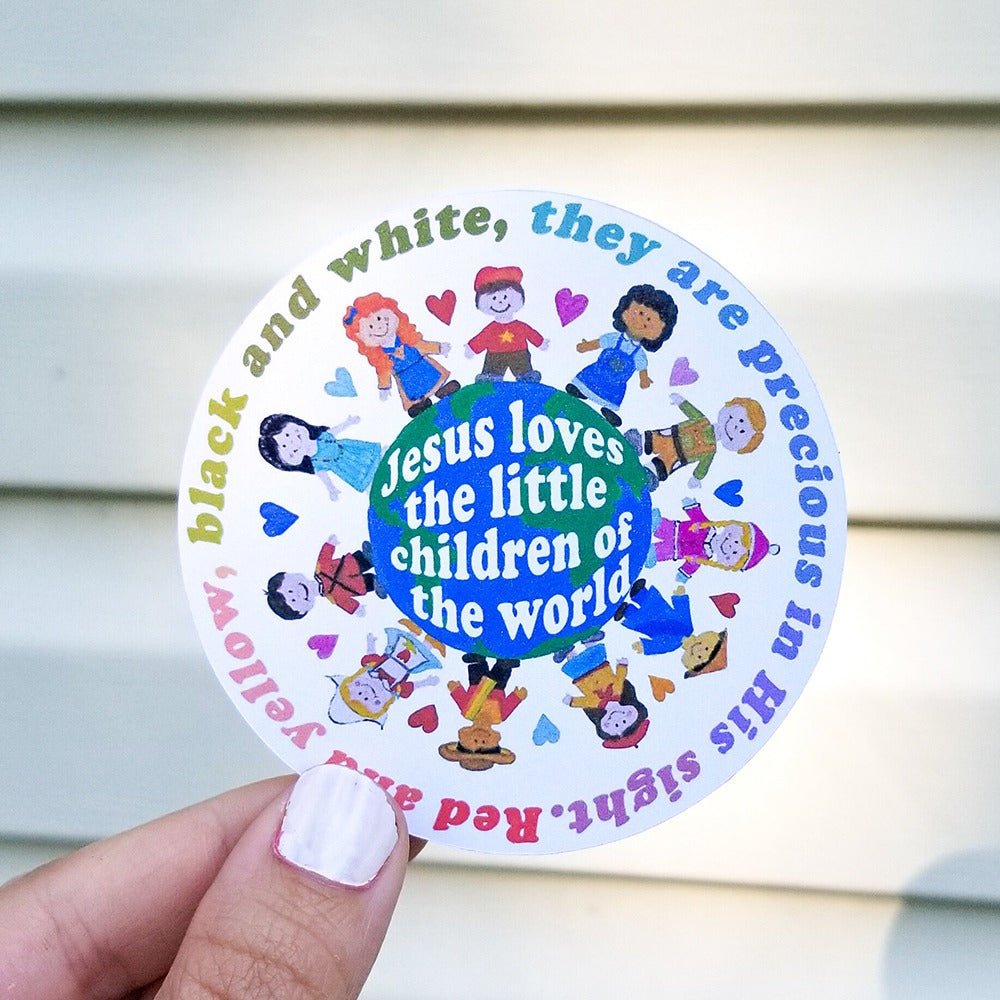 Jesus Loves The Little Children Of The World Christian Sticker