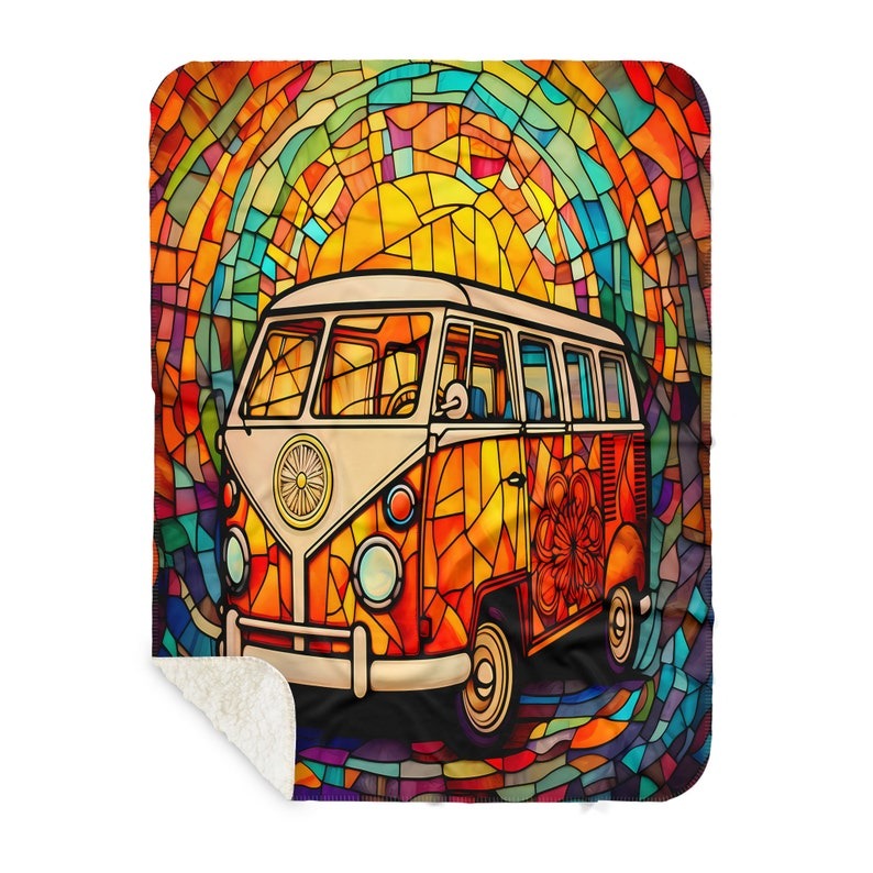 Vintage Camper Van Christmas Woven Throw Blanket, Retro Camping Car Cotton Wall Tapestry, Christmas Thanksgiving Birthday Gifts